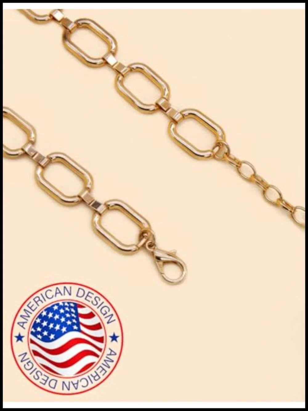 Thick Gold Metal Chain Waist Belt with Clasp Closure